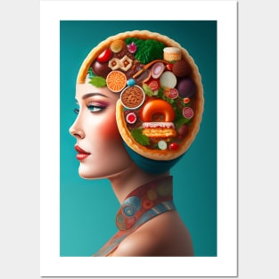 Head anatomy of women with Sweet Treats Posters and Art